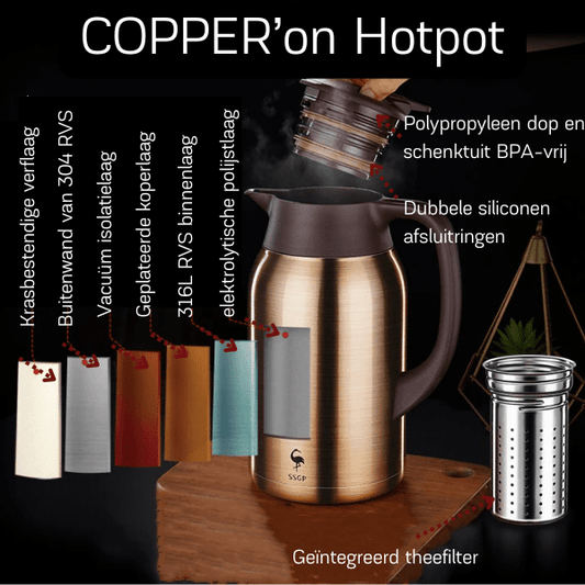 COPPER'on Hotpot - 48u+ isolatie - Incl. geïntegreerd filter