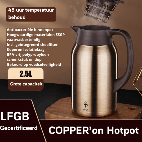 COPPER'on Hotpot - 48u+ isolatie - Incl. geïntegreerd filter